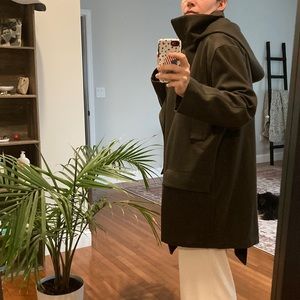 All saints wool coat hunter green color size large